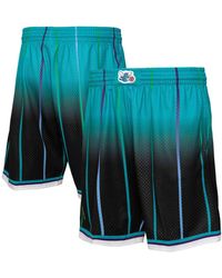 Mitchell & Ness - Teal And Black Charlotte Hornets 1995/96 Hardwood Classics Fadeaway Reload 3.0 Swingman Shorts - Lyst