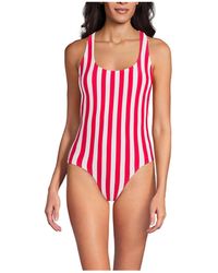 Lands' End - Chlorine Resistant X-back High Leg Soft Cup Tugless Sporty One Piece Swimsuit - Lyst