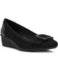 Anne Klein - Wyatt Buckle Wedge Pumps - Lyst