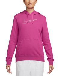 Nike - Sportswear Club Fleece Premium Essential Loose Shine Pullover Hoodie - Lyst