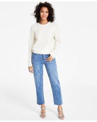 Calvin Klein - Crewneck Long Sleeve Lurex Sweater Straight Leg Ankle Jeans - Lyst