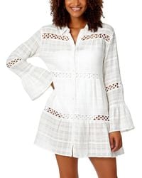 Anne Cole - Cotton Bell-sleeve Cover-up Tunic - Lyst