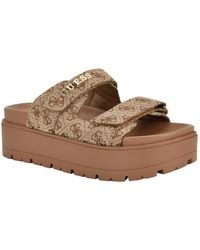 Guess - Faxon Platform Lug Sole Footbed Sandals - Lyst