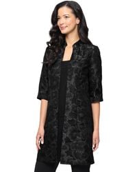 Alex Evenings - Petite 3/4-sleeve Textured Jacquard Twinset - Lyst