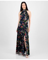Anne Klein - Floral-print Ruffled Maxi Dress - Lyst