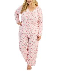 Charter Club Plus Size Cotton Flannel Pajama Set, Created for