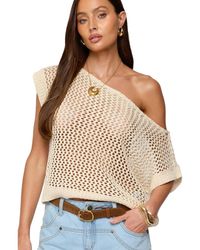 Edikted - Trix Off Shoulder Open Knit Top - Lyst