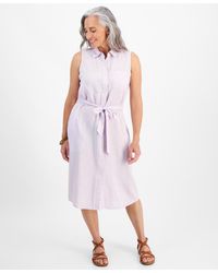 Style & Co. - Petite Linen Sleeveless Shirt Dress - Lyst