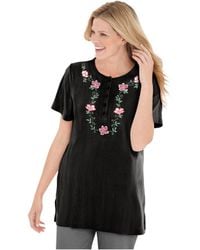 Woman Within - Plus Size 7-day Embroidered Pointelle Tunic - Lyst