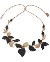 Lonna & Lilly - Gold-tone Pave & Gold-fleck Flower 16" Adjustable Statement Necklace - Lyst