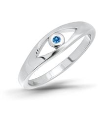 Macy's - Cubic Zirconia Aqua Blue Evil-eye Ring - Lyst