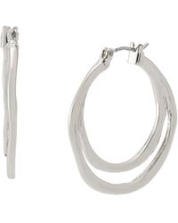 Robert Lee Morris - Sculpted Double Row Hoop Earrings - Lyst