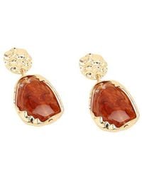 SOH - Gold-tone Dented Drop Earrings - Lyst