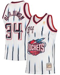 Mitchell & Ness Hakeem Olajuwon White Houston Rockets 1996-97 Hardwood Classics Swingman Jersey