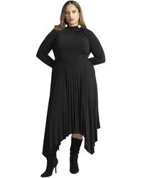 Eloquii - Plus Size Pleated Skirt Raglan Dress - Lyst