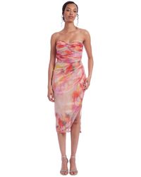 Badgley Mischka - Printed Strapless Sheath Dress - Lyst