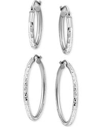 Giani Bernini - 2-pc. Set Faceted Texture Small Hoop Earrings - Lyst