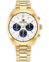 Tommy Hilfiger - Chronograph Gold Tone Stainless Steel Bracelet Watch - Lyst