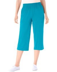 Woman Within - Within Elastic-waist Pull-on Knit Pocket Capri Pants - Lyst
