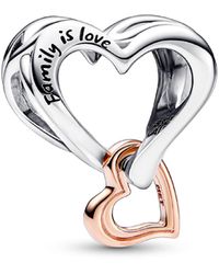 PANDORA - Sterling Silver Two-tone Openwork Infinity Heart Charm - Lyst