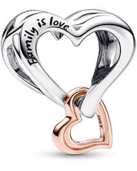 PANDORA - Sterling Silver Two-tone Openwork Infinity Heart Charm - Lyst