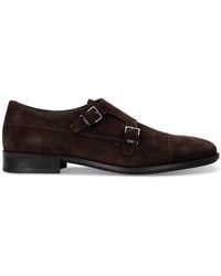 BOSS - By Hugo Colby Double Monk Strap Suede Dress Shoes - Lyst