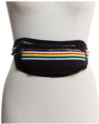 INC International Concepts I.n.c. Rainbow Striped Webbing Nylon Belt Bag, Created For Macy's - Black