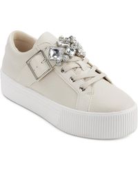 Karl Lagerfeld - Vero Lace-up Embellished Buckled Sneakers - Lyst