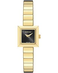 Versace - V-square Petite Two-tone Stainless Steel Bracelet Watch 18x18mm - Lyst