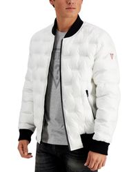 Guess - Stamp Quilt Puffer Bomber Jacket - Lyst