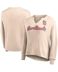 Fanatics - Distressed St. Louis Cardinals Go For It Waffle Knit Long Sleeve Notch Neck T-shirt - Lyst