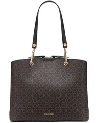 Calvin Klein - Garnet Signature Triple Compartment Top Zipper Tote - Lyst