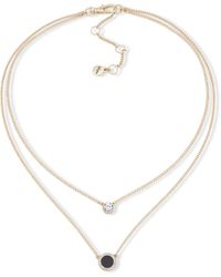 DKNY - Gold-tone Stone & Crystal Layered Pendant Necklace - Lyst