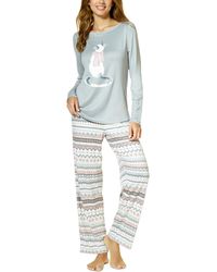 Hue - Feline Fair Isle Long-sleeve T-shirt And Pajama Pants Set - Lyst