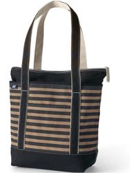 Lands' End - Medium Print 5 Pocket Zip Top Long Handle Canvas Tote Bag - Lyst