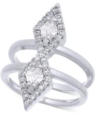 INC International Concepts - Tone Cubic Zirconia Triangle Double Row Ring - Lyst