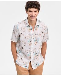 Club Room - Hibiscus Short-sleeve Button-up Linen Shirt - Lyst