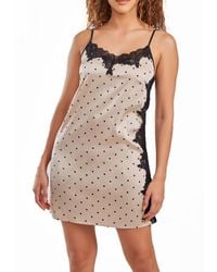 iCollection - Kareen Dotted Satin Chemise - Lyst