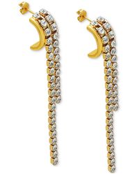 HEYMAEVE - 18k -plated Cubic Zirconia Draped J-hoop Earrings - Lyst