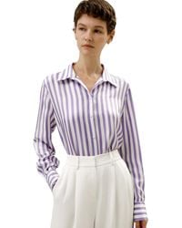 LILYSILK - Classic Striped Silk Shirt - Lyst