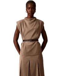 Calvin Klein - Draped Neck Top - Lyst