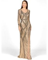 Lara - Cascading Beads Long Sleeve Dress - Lyst