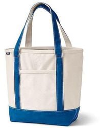 Lands' End - Medium 5 Pocket Open Top Canvas Tote Bag - Lyst