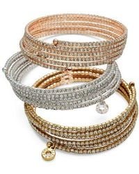 Anne Klein - Multi Row Rhinestone Bracelets - Lyst