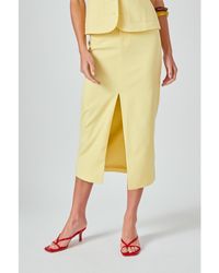 Endless Rose - Front Slit Linen Maxi Skirt - Lyst