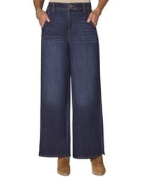 Democracy - Petite "ab"solution Skyrise Tulip-hem Wide-leg Jeans - Lyst