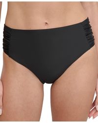 DKNY - High-waist Side-shirred Bikini Bottoms - Lyst