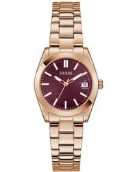 Guess - Rose-gold Tone Analog Watch - Lyst