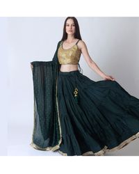 Ras - Green And Gold Lehenga Choli Set - Lyst