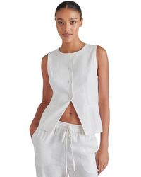 Steve Madden - Wesley Button-front Linen-blend Vest - Lyst